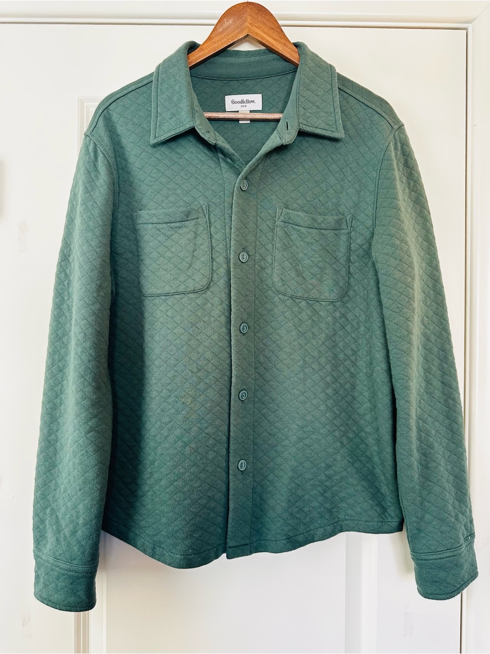 Goodfellow & Co Forest Green Quilted Shacket Overshirt Unisex Mens